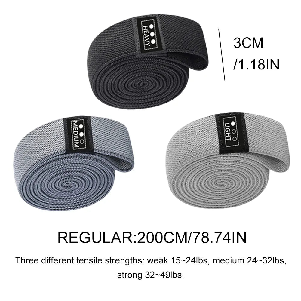 3Pcs Fabric Booty Long Resistance Bands Cloth Legs Butt Exercise Bands Elastic Hip Bands Fitness Workout Strength Training Loop