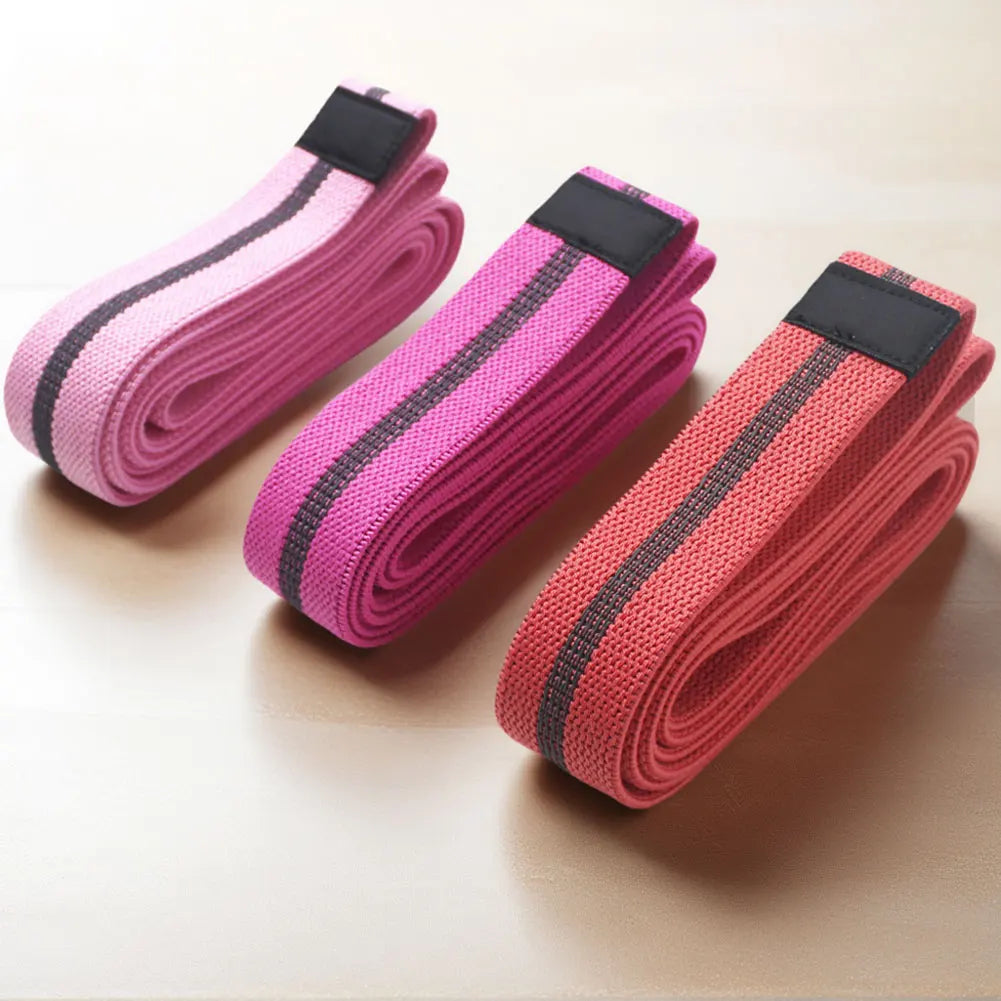 3Pcs Fabric Booty Long Resistance Bands Cloth Legs Butt Exercise Bands Elastic Hip Bands Fitness Workout Strength Training Loop